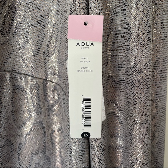 AQUA Curve NWT Metallic Snake Skin Print Dress 2X - Picture 5 of 5
